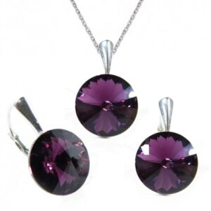 Set Swarovski elements Rivoli 12 mm fialový AMETHYST