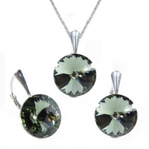 Set Swarovski elements Rivoli 12 mm čierny  BLACK DIAMOND