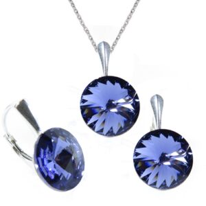 Set Swarovski elements Rivoli 12 mm fialový TANZANITE