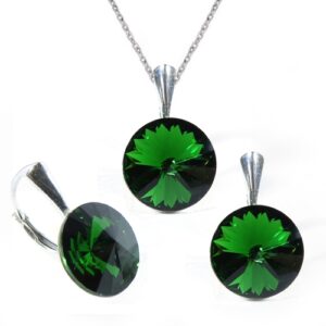 Set Swarovski elements Rivoli 12 mm zelený DARK MOSS GREEN