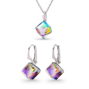 Set Swarovski elements kocky 8 mm zelený CRYSTAL Vitrail medium