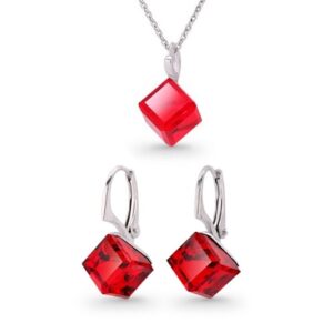 Set Swarovski elements kocky 8 mm červený LIGHT SIAM