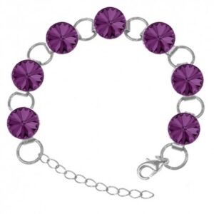 Náramok Swarovski elements 12mm rivoli fialový – AMETHYST