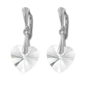 Náušnice Swarovski elements srdce 14,4x14 mm číre CRYSTAL