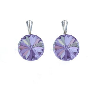 Náušnice Swarovski elements Rivoli 12 mm fialové VIOLET