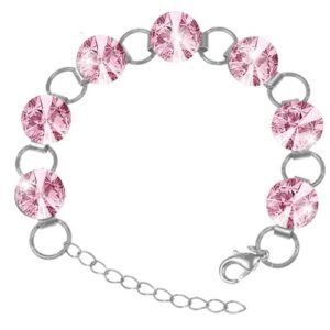 Náramok Swarovski elements 12mm rivoli  ružový– LIGHT ROSE