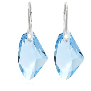 Náušnice Swarovski elements Galactic modré AQUAMARINE 19mm