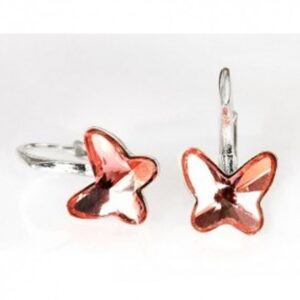Náušnice Swarovski elements motýliky 10 mm ružové ANTIQPINK