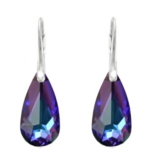 Náušnice Swarovski elements slzy fialové HELIOTROPE 24mm