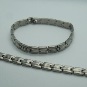 Pánsky oceľový náramok článkový - matná s lesklou
