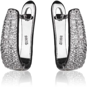 Strieborné náušnice posiate zirkonmi SE240 , AG 925/1000