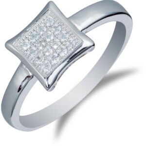 Strieborný prsteň so štvorcom plným zirkonov SM29R , AG 925/1000: 57