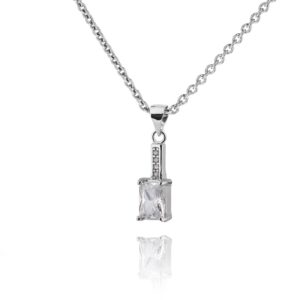 Strieborný prívesok so zirkonovým obdĺžnikom SS158P , AG 925/1000