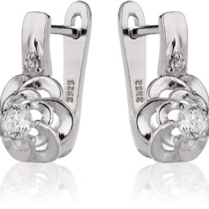 Strieborné náušnice s kvetinkou a malým zirkónom uprostred SS182E, AG 925/1000