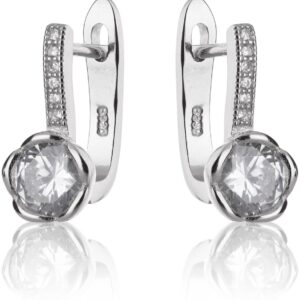 Strieborné náušncie s drobným zirkónom a STRIEBORNýM ZDOBENíM SS192E, AG 925/1000
