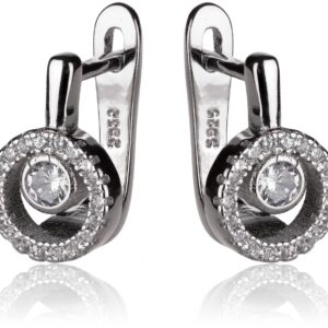 Strieborné náušnice so zirkónom a zdobením SS234E, AG 925/1000