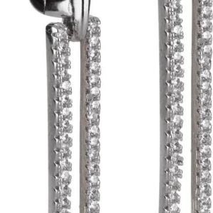 Strieborné náušnice AG 925/1000 S OBDĹŽNIKOVOU OZDOBOU SO ZIRKÓNMI SS255E