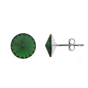 Náušnice Swarovski elements Rivoli 10 mm zelené DARK MOSS GREEN – napichovačky