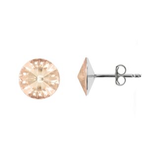Náušnice Swarovski elements Rivoli 10 mm béžové LIGHT SILK – napichovačky