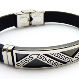 Pánsky oceľový náramok s gumou 23858926