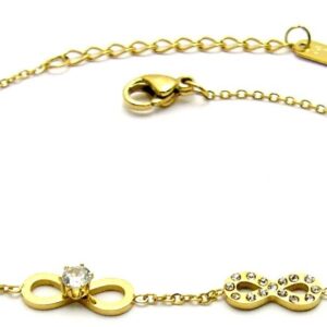 Dámsky zlatý oceľový náramok nekonečno 24109800