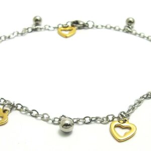 Oceľový náramok-na nohu s príveskami 23810800