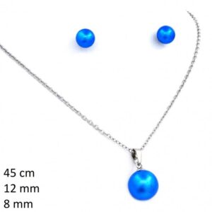 Set - Retiazka+prívesok+náušnice 23742102 modrý