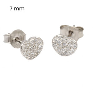 Strieborné náušnice napichovacie srdiečka