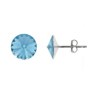 Náušnice Swarovski elements Rivoli 8 mm modré AQUAMARINE – napichovačky