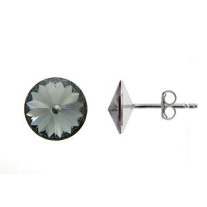 Náušnice Swarovski elements Rivoli 8 mm čierne BLACK DIAMOND – napichovačky