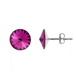 Náušnice Swarovski elements Rivoli 8 mm fialové FUCHSIA – napichovačky