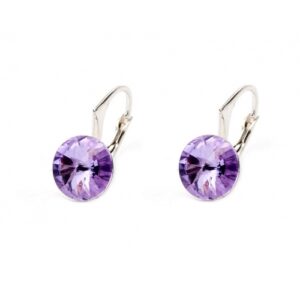 Náušnice swarovski elementsRivoli 8 mm fialové VIOLET