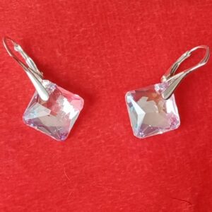 Náušnice Swarovski elements Princess Cut Crystal Simmer 16mm