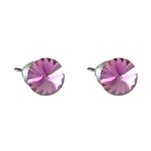 Náušnice swarovski elements Rivoli 6 mm fialové VIOLET – napichovačky