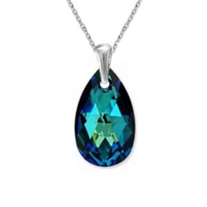 Prívesok Swarovski elements hruška modrý BERMUDE BLUE 22mm