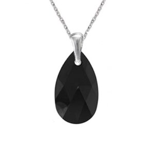 Prívesok Swarovski elements hruška čierny JET 22mm