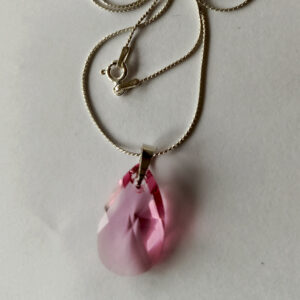 Prívesok Swarovski elements hruška ružový ROSE 22mm