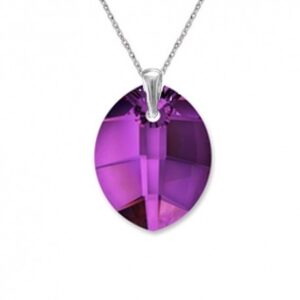 Prívesok Swarovski elements listy fialový AMETHYST 23mm