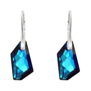 Náušnice  Swarovski elements De-Art 18 mm modré BERMUDE BLUE