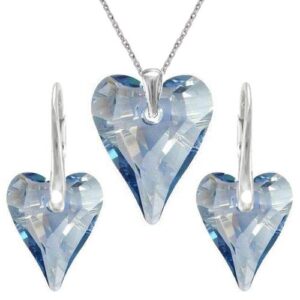 Set Swarovski elements srdce CRAZY modrý BLUE SHADE 12mm