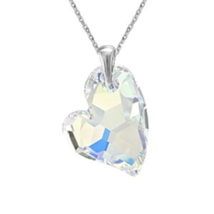 Prívesok Swarovski elements srdce Devoted2U dúhový CRYSTAL AB 27mm