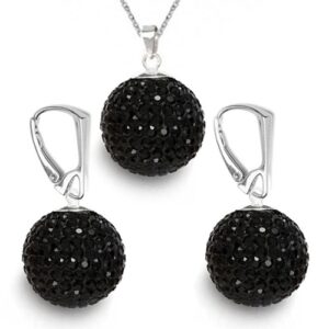 Set Swarovski elements Discoball 16 mm čierny JET