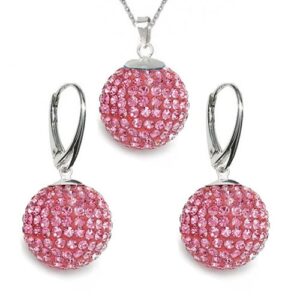 Set Swarovski elements Discoball 18 mm ružový Light Rose