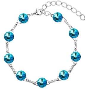 Náramok S Swarovski elements 10mm rivoli modrý – Bermuda Blue