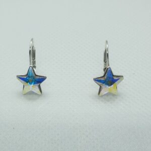 Náušnice krásne hviezdy swarovski elements 10 mm dúhové  Crystal AB