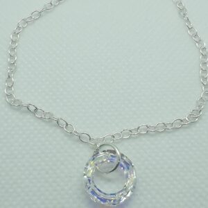 Strieborný náramok s príveskom Swarovski Cosmic Ring vo farbe dúhovej Crystal AB