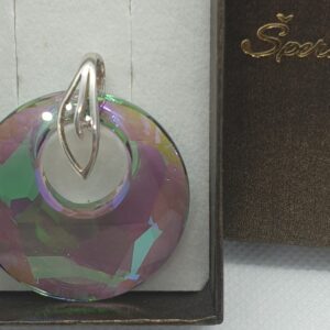 Prívesok Swarovski elements Victory fialovozelený Paradise  Shine 38mm