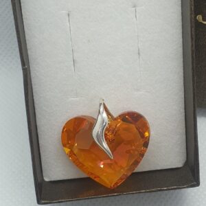 Prívesok Swarovski elements srdce Crazy4U oranžovoružový  Astral Pink 27mm