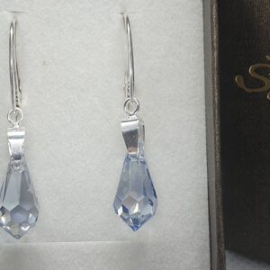 Náušnice Swarovski elements teardrop modré - Blue shade15mm