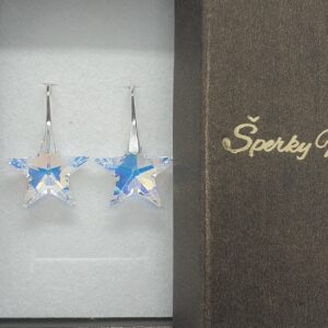 Náušnice Swarovski elements Hviezdy dúhové - Crystal AB 20mm